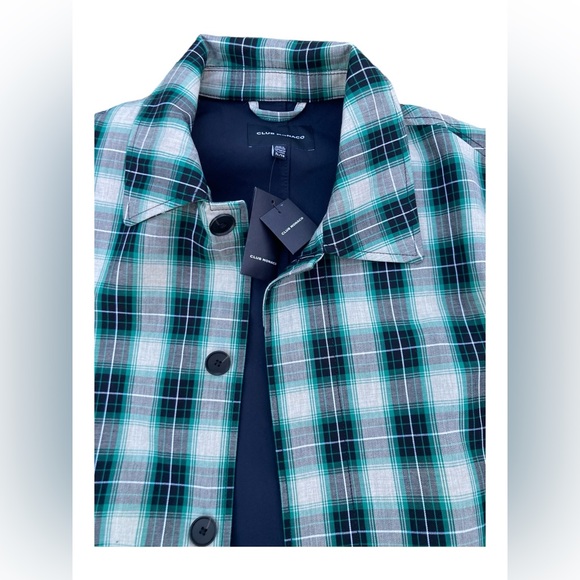 New With Tags Men’s XL Club Monaco Patterned Mac Coat Plaid - Picture 5 of 11